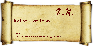 Krist Mariann névjegykártya